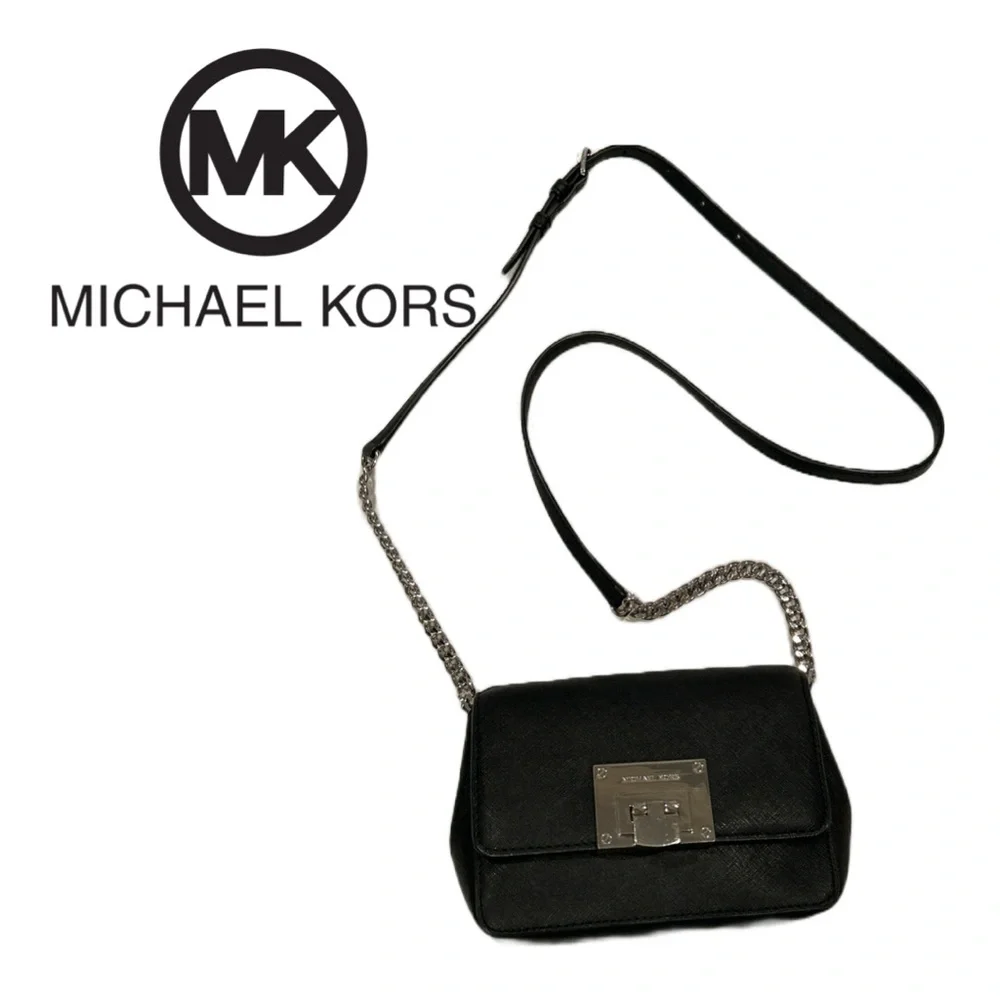 Michael Kors Women’s‎ Tina Black Saffiano Leather Crossbody Bag